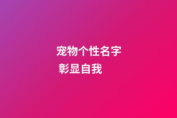 宠物个性名字 彰显自我